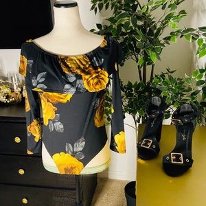 Black Floral Body Suit